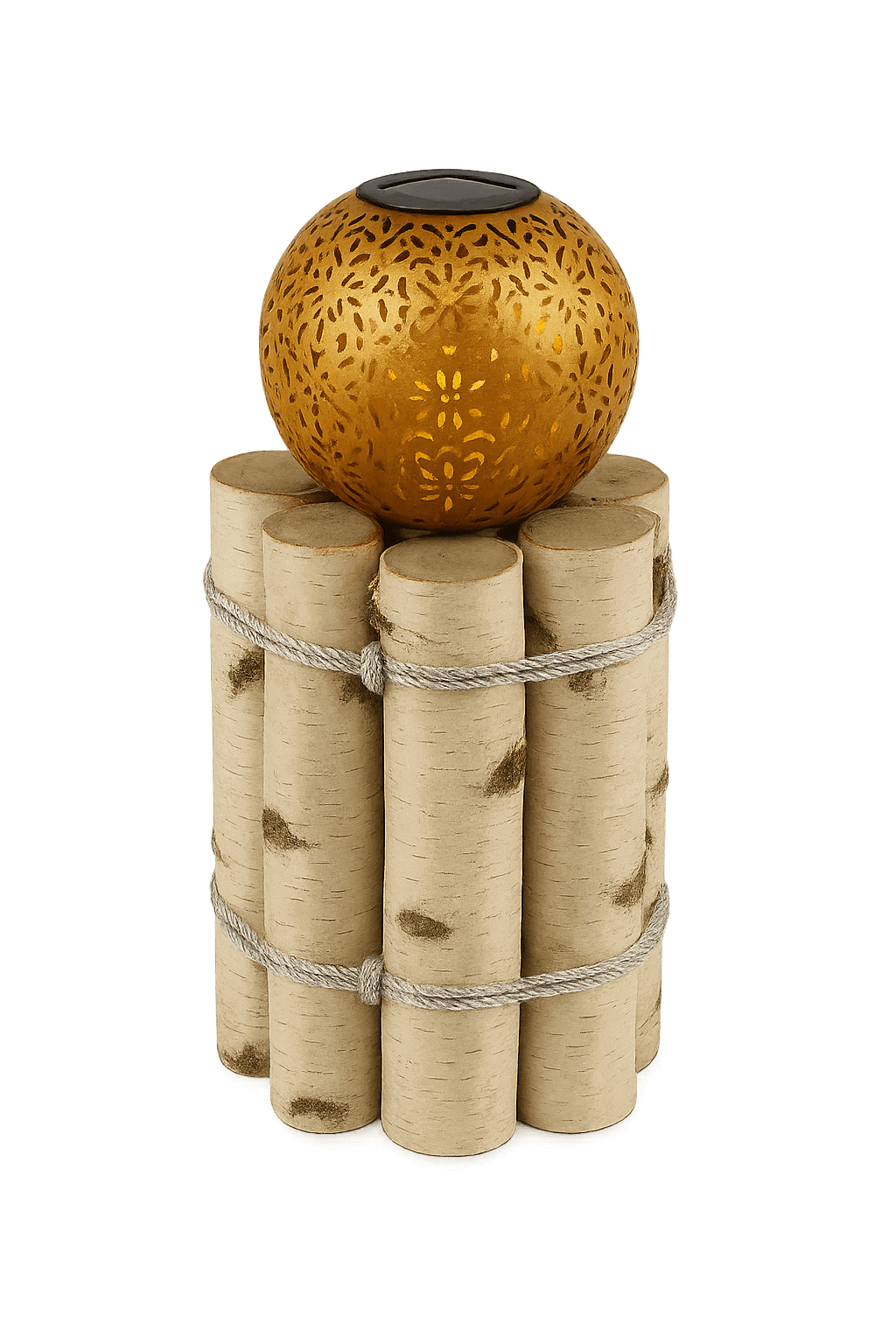 Laternenhalter aus Birke – handgemacht aus unserem Wald (inkl. Solar-Laterne)