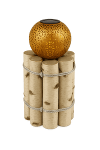 Laternenhalter aus Birke – handgemacht aus unserem Wald (inkl. Solar-Laterne)